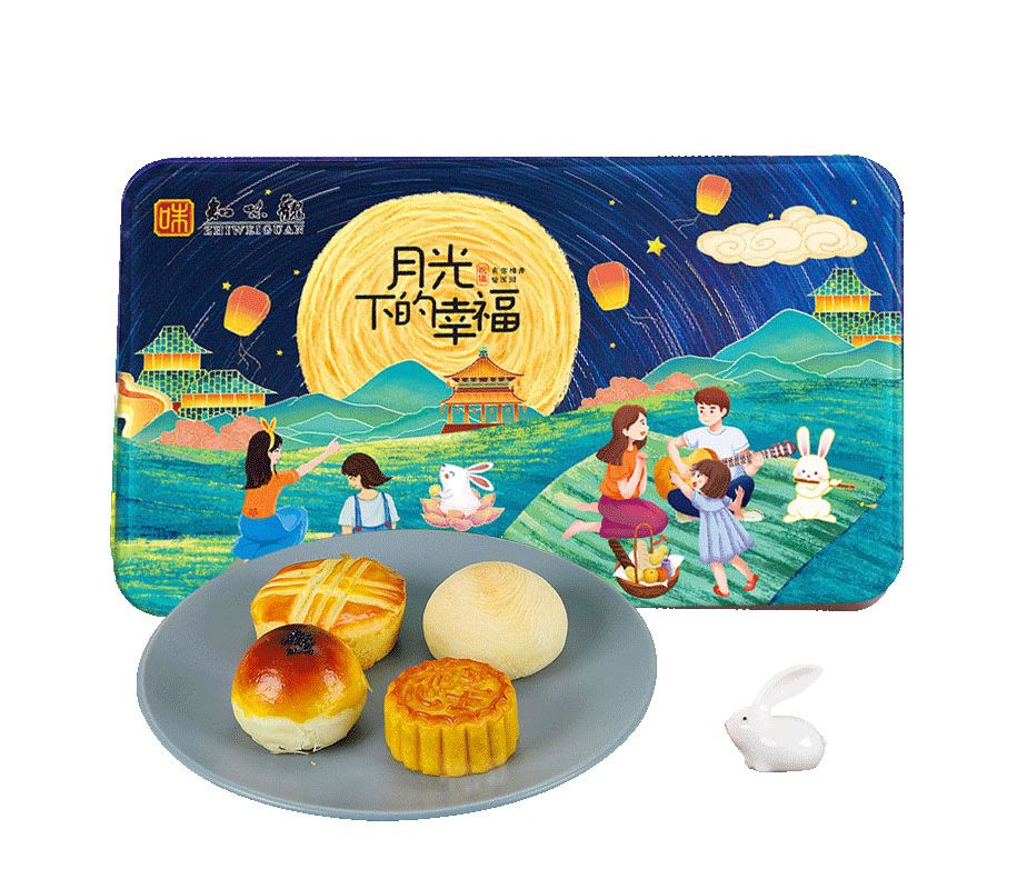 ZWG-Assorted Traditional Cantonese-Style Mooncakes 知味观月光下的幸福月饼礼盒