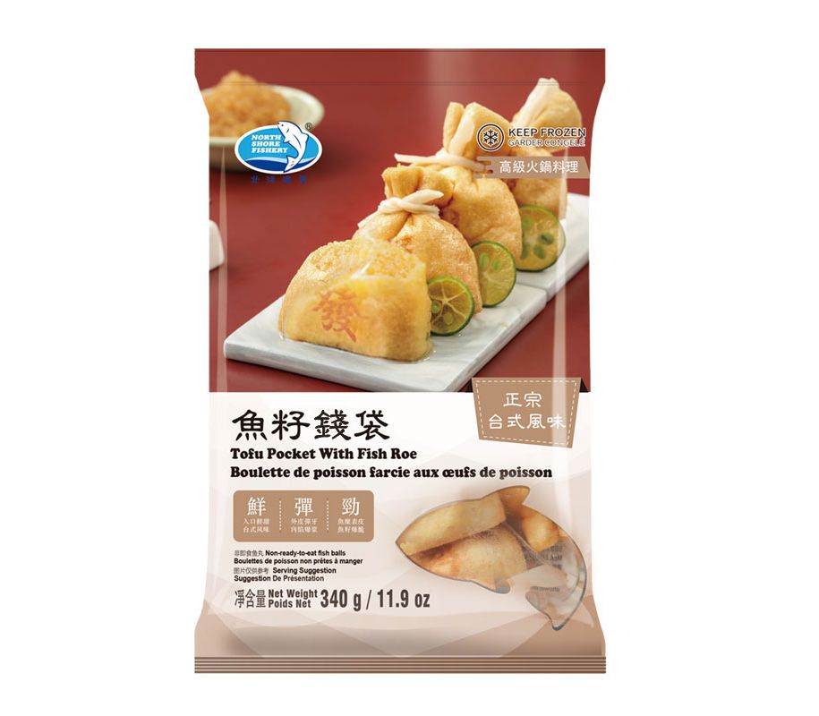 NSF-Tofu Pocket With Fish Roe/北洋海产鱼籽钱袋/340g*24